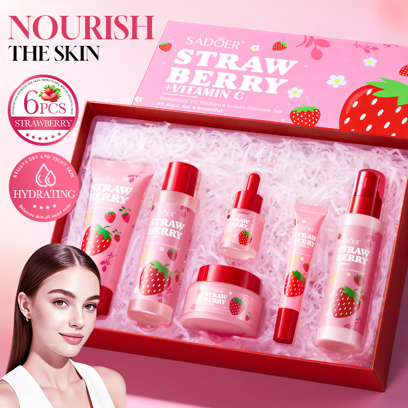 Luxury Skincare Set For Women - Strawberry VC Brightening Luxury Care 6-delige