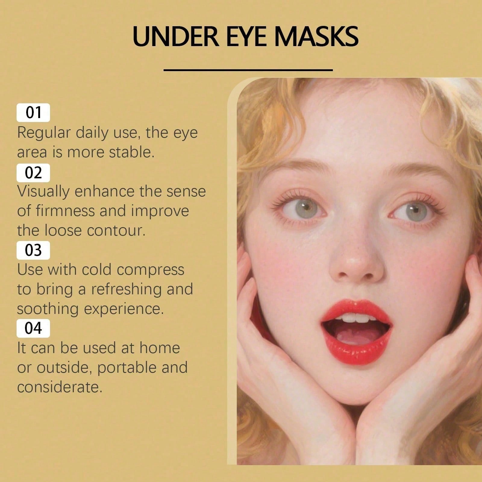 24K gouden oogmasker, 60 stuks - Luxury Skincare Lines recensie en prijs